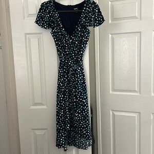 DKNY dress size 8 color navy blue with green
